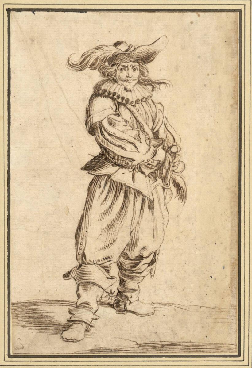 Israël Henriet?, Le Guerrier au chapeau orné d'une grande Plume, Inv. Nr.: 11236