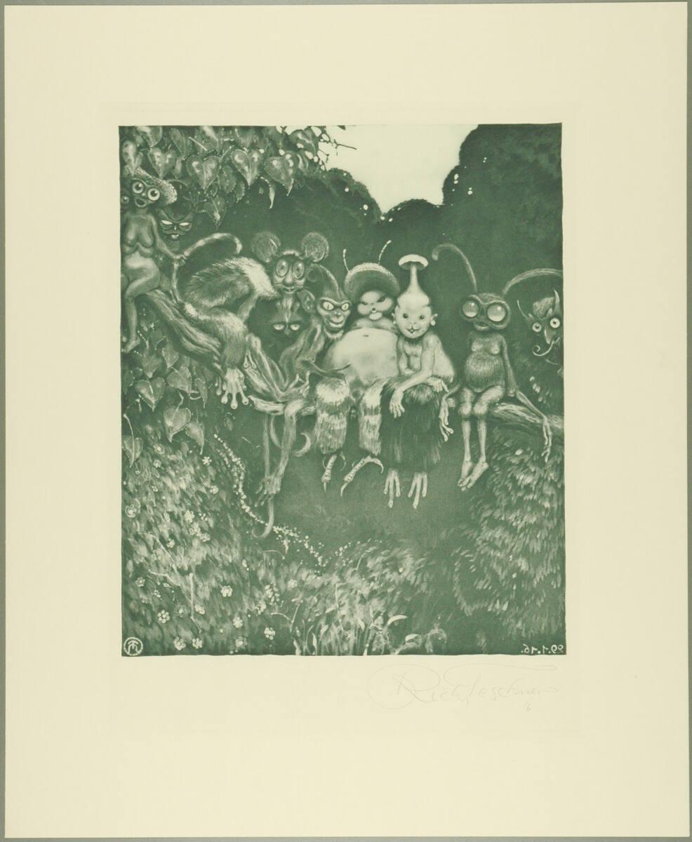 Richard Teschner, Die Zuschauer, Inv. Nr.: DG1916/79/6