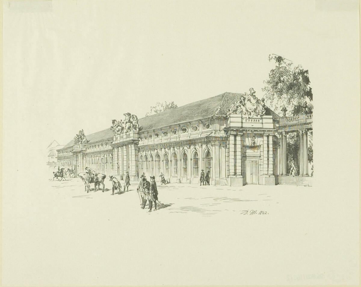 Adolf Friedrich Erdmann Menzel, Die Schlösser Friedrichs des Großen; Blatt II, Inv. Nr.: DG1921…