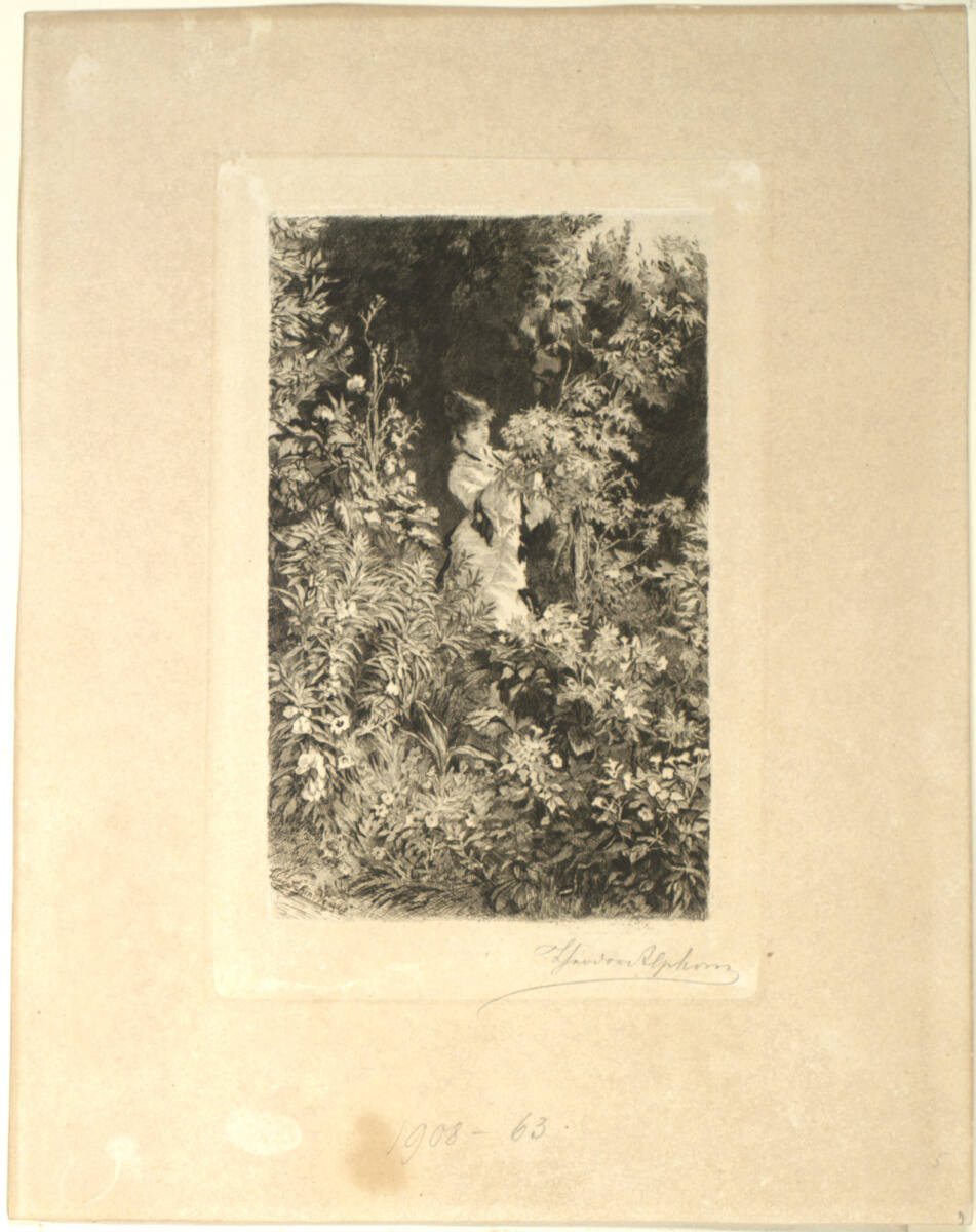 Dame im Garten, Theodor Alphons