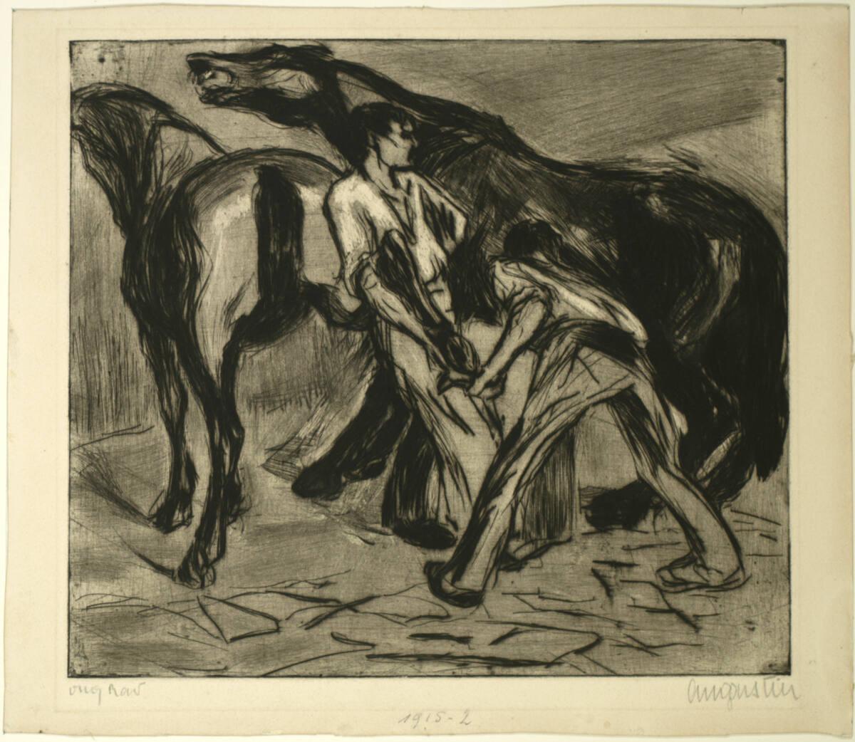 Mariska Augustin, Beim Hufschmied, Inv. Nr.: DG1915/2