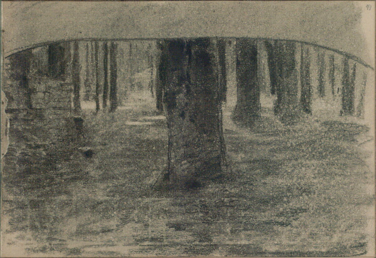 Bildentwurf eines Waldstücks, Ludwig Rösch