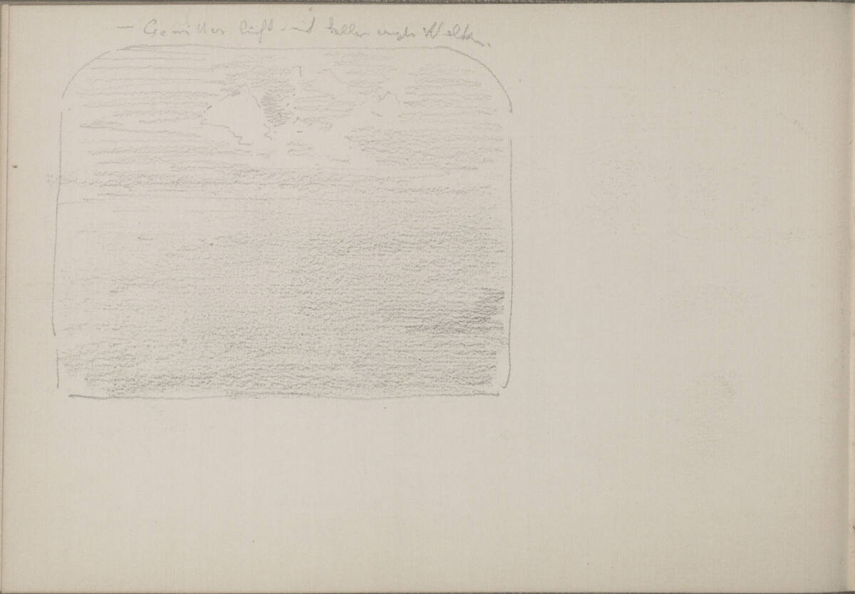Bildentwurf einer Landschaft mit Gewitter, Ludwig Rösch