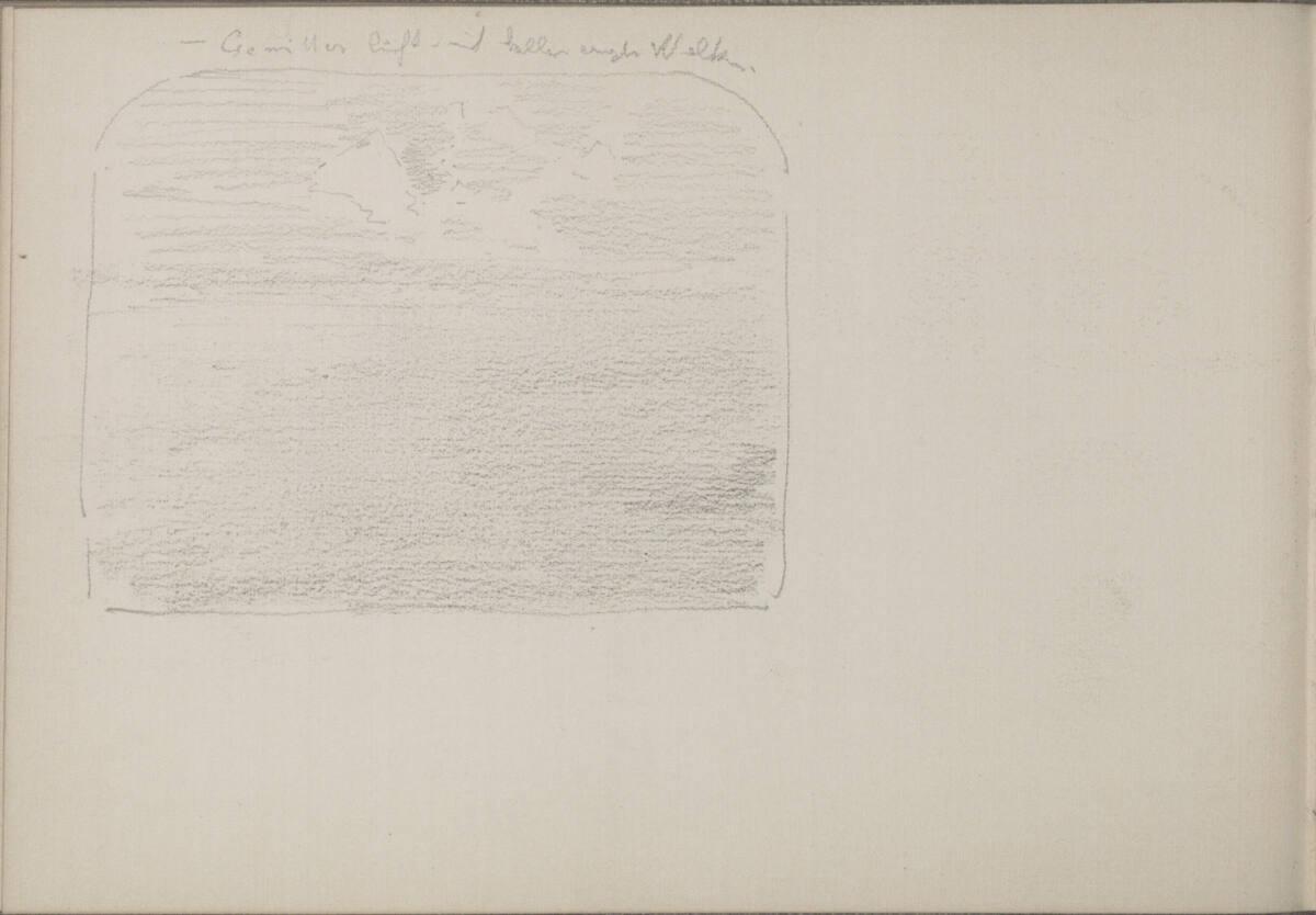 Ludwig Rösch, Bildentwurf einer Landschaft mit Gewitter, Inv. Nr.: 43457/31v
