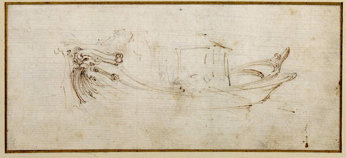 Stefano della Bella, Skizze einer Prunkbarke, Inv. Nr.: 11271