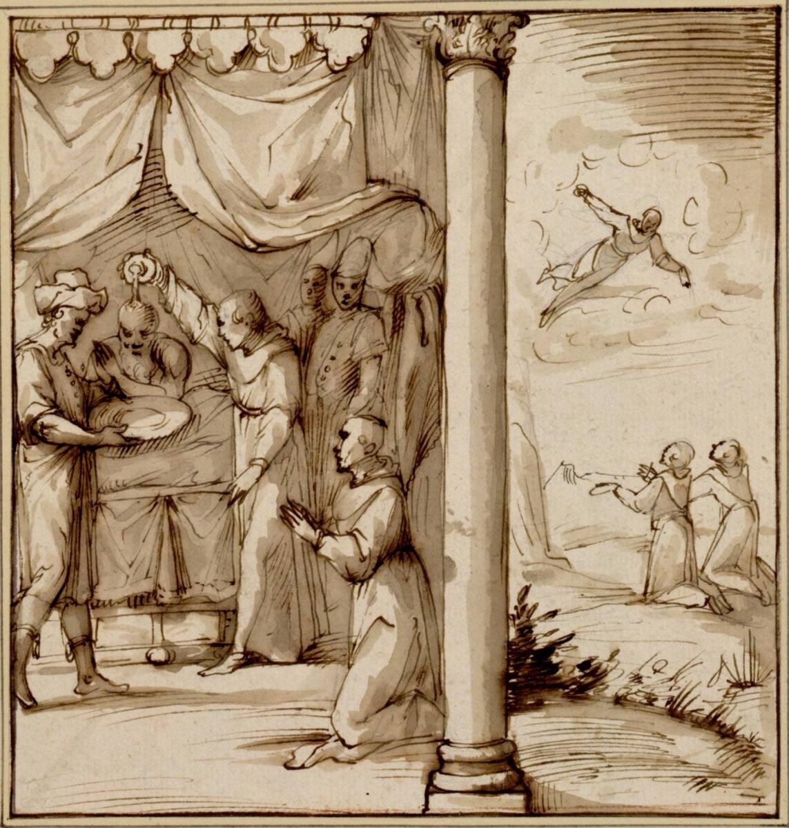 Domenico Cresti gen. Passignano, Der heilige Franziskus erscheint in Ägypten zweien seiner Brüd…