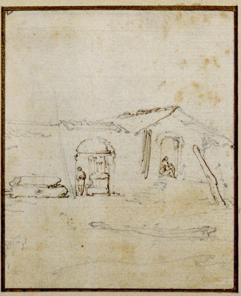 Stefano della Bella, Bauernhaus mit Figuren, Inv. Nr.: 11293