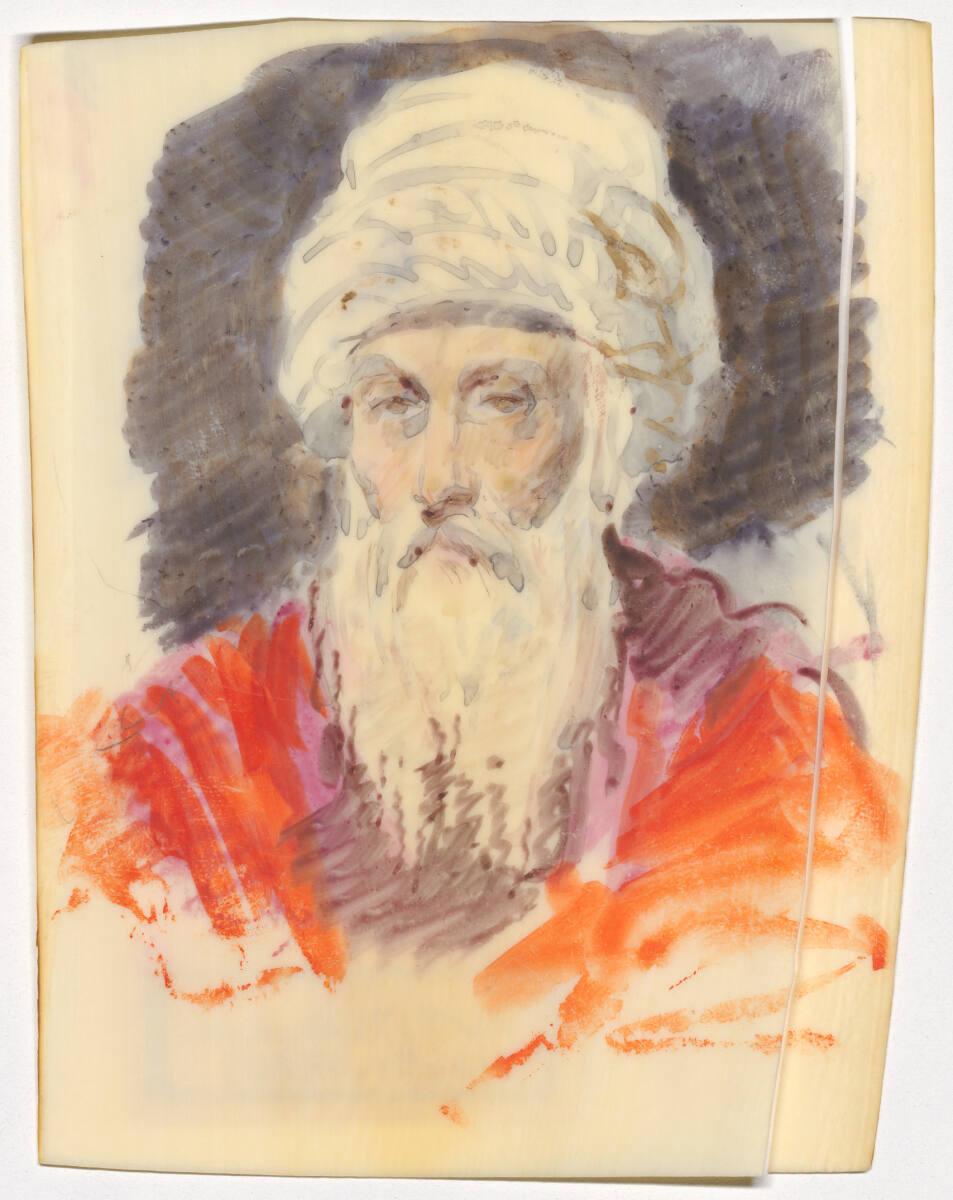 Moritz Michael Daffinger, Orientale mit hoher weißer Mütze und langem weißen Bart, Inv. Nr.: 31…