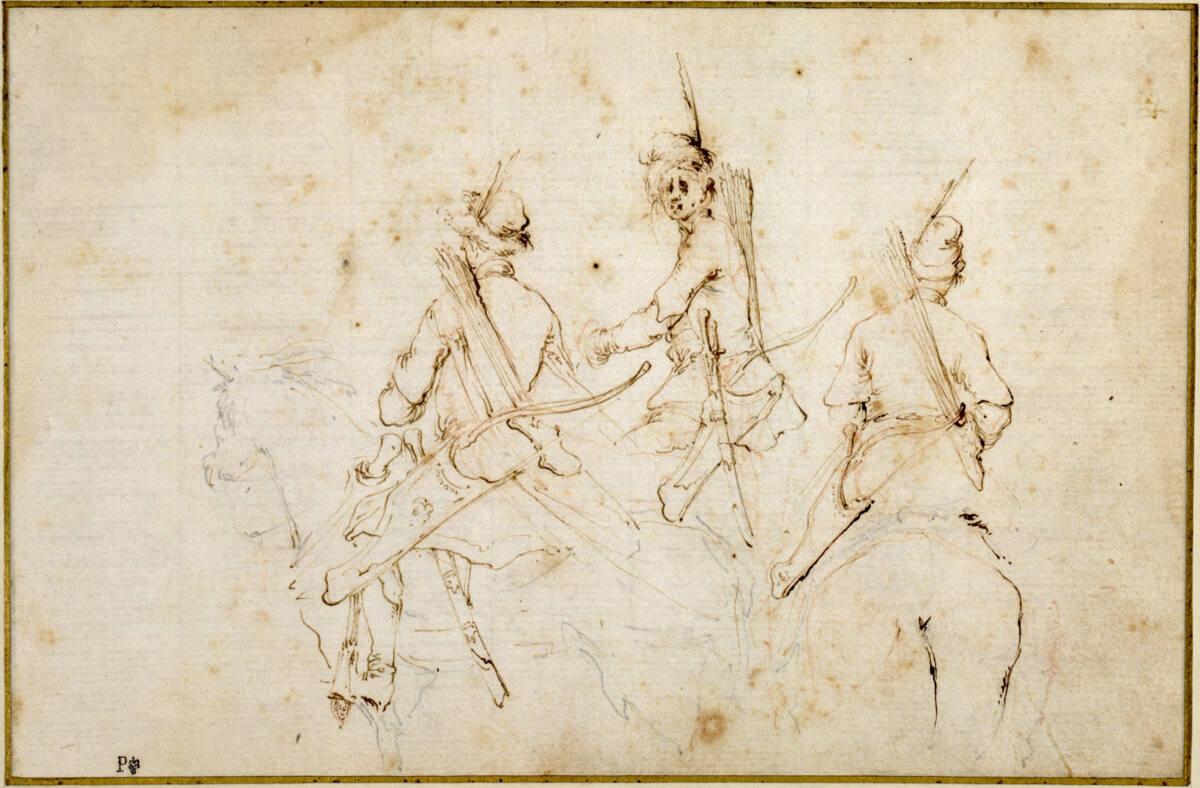 Stefano della Bella, Drei polnische Soldaten zu Pferd, Inv. Nr.: 11309