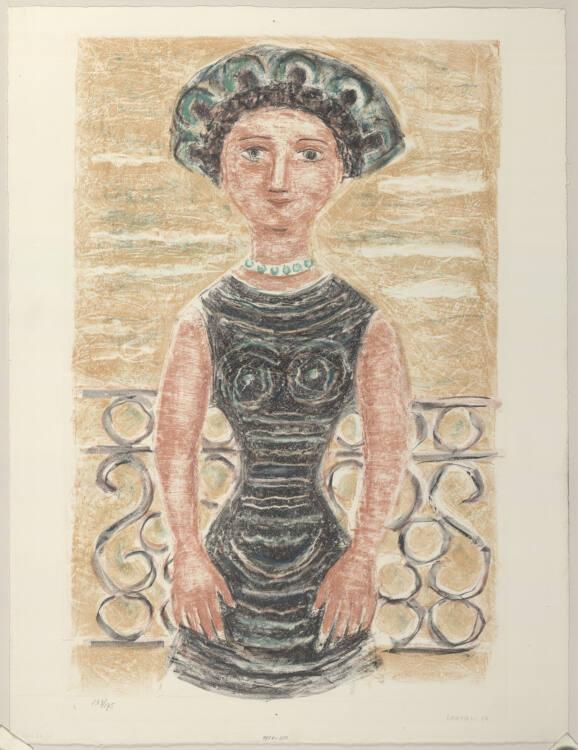Massimo Campigli, Femme au balcon, Inv. Nr.: DG1956/250