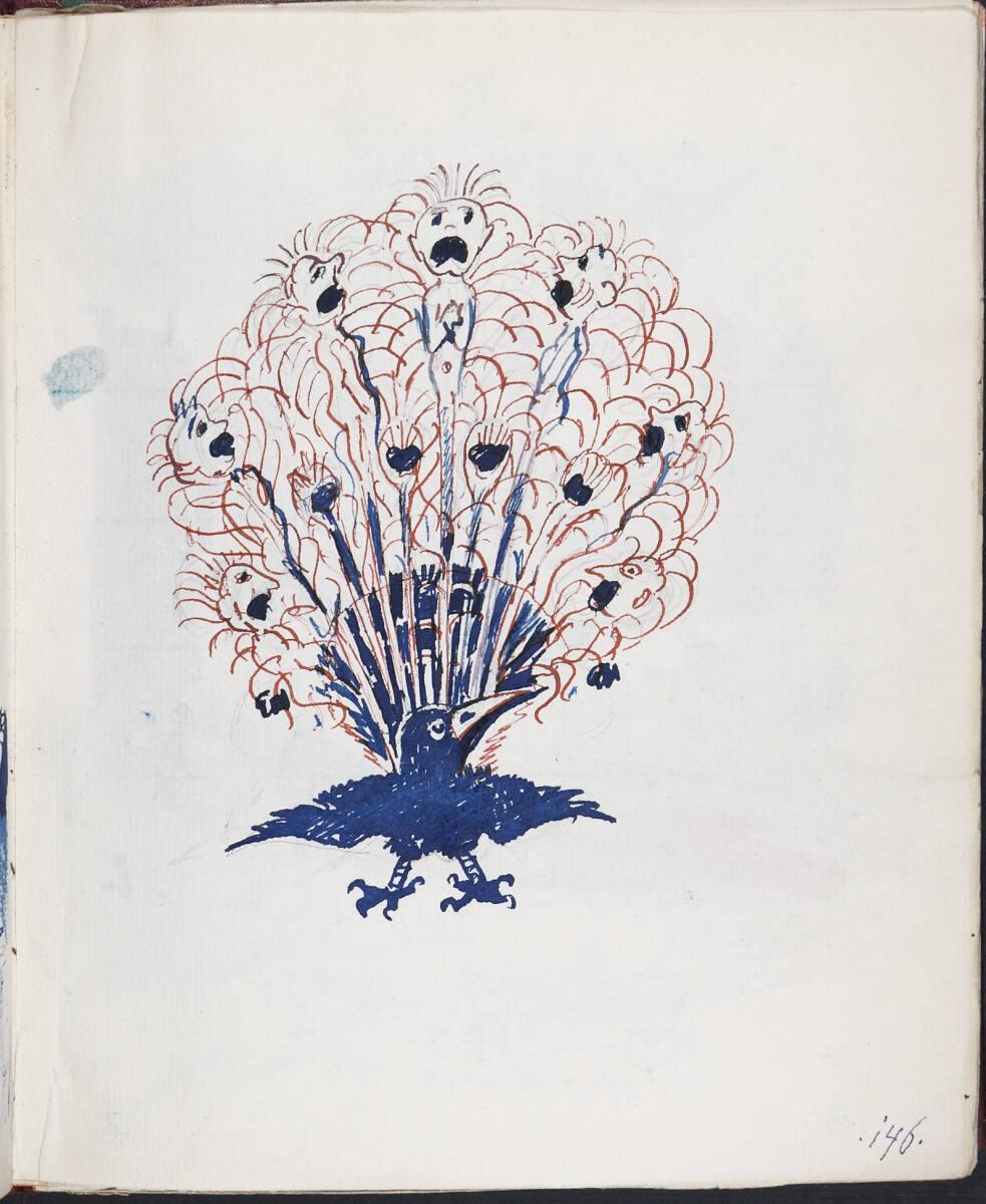 Oskar Laske, Phantastische Darstellung eines Pfaus, Inv. Nr.: 35007/13/146