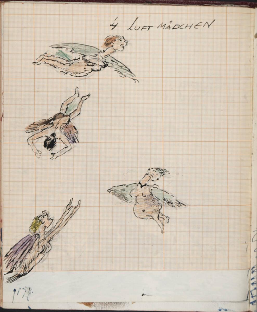 Oskar Laske, "4 LUFTMÄDCHEN", Illustration, Inv. Nr.: 35007/13/172