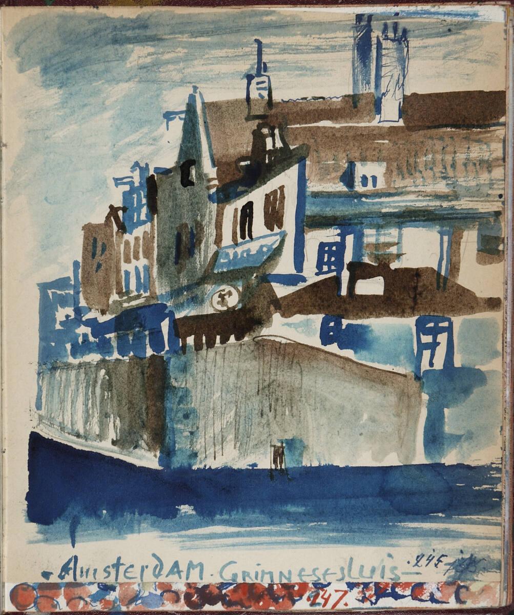 Oskar Laske, "AMSTERDAM GRIMNESESLUIS.", Inv. Nr.: 35007/13/245