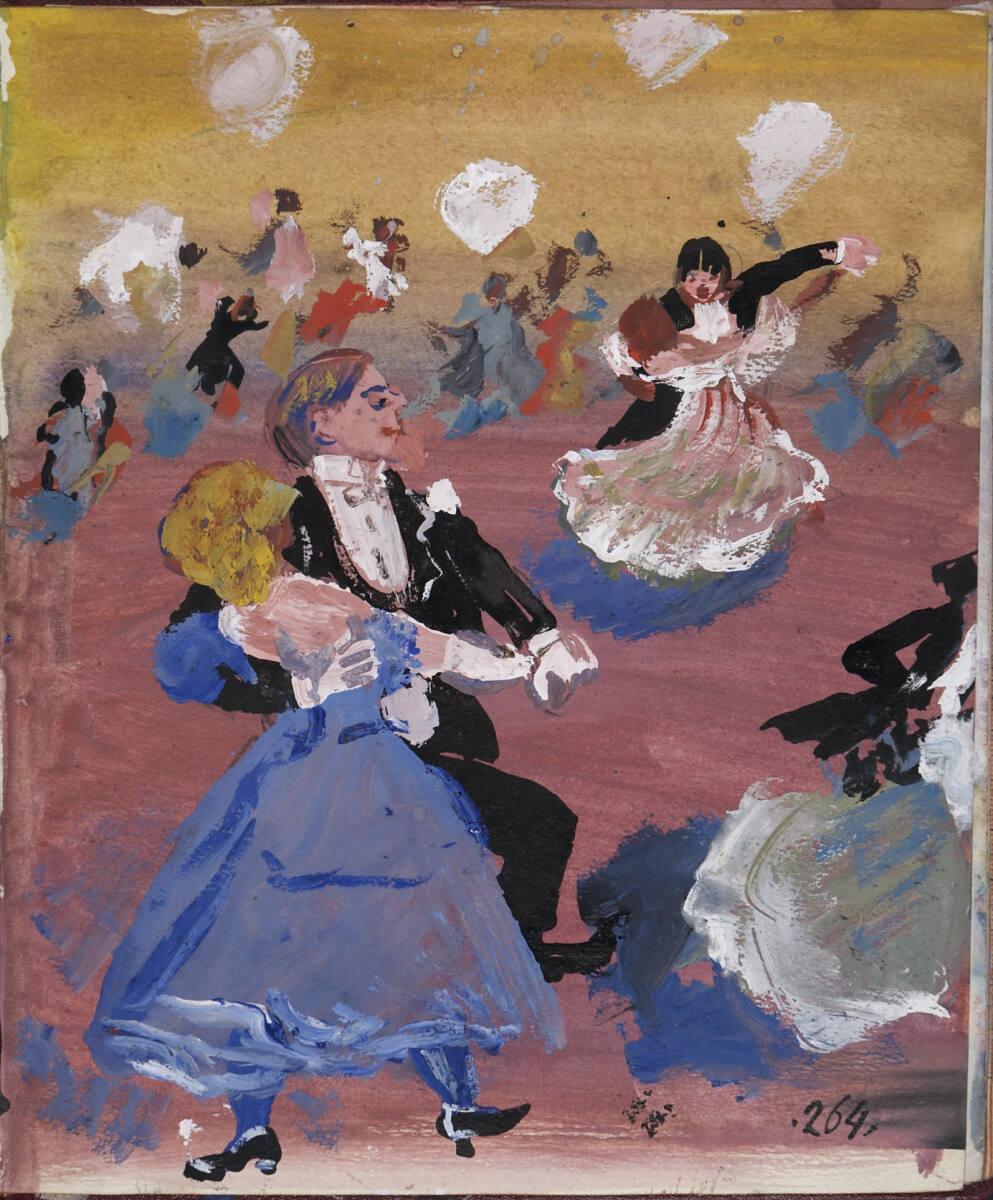 Oskar Laske, Illustration tanzender Pärchen am Technikerball, Inv. Nr.: 35007/13/264