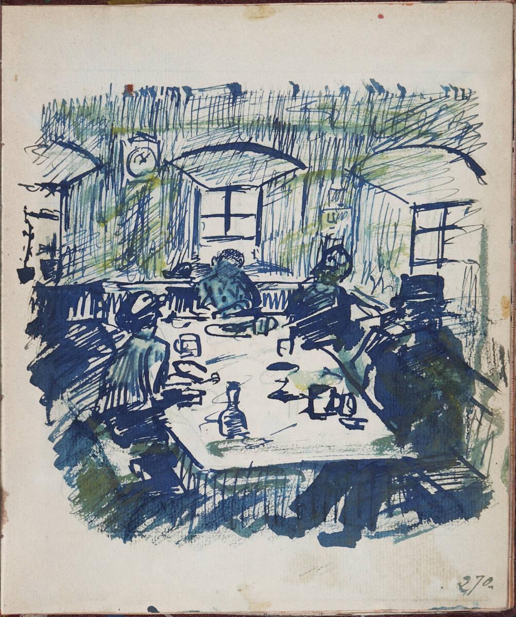 Oskar Laske, Illustration einer Gasthausszene, Inv. Nr.: 35007/13/270