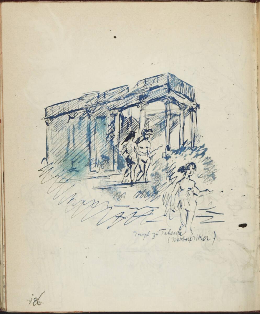 Oskar Laske, "Tempel zu Teben (Nordafrika)", Inv. Nr.: 35007/13/nach187
