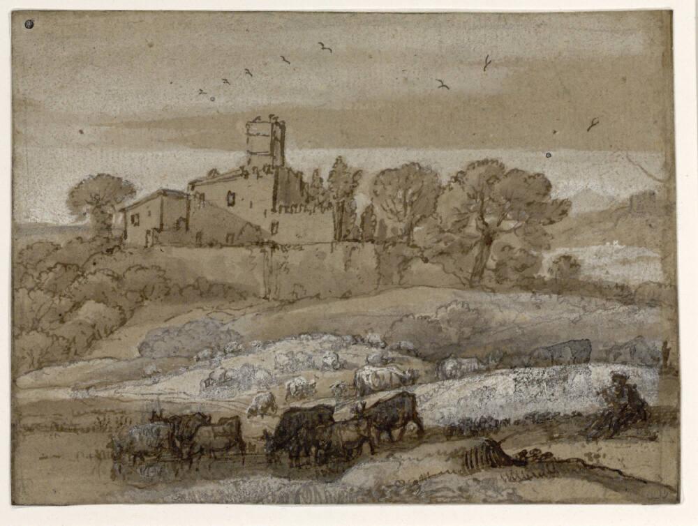 Claude Gellée gen. Claude Lorrain, Weidelandschaft mit Kastell, Inv. Nr.: 11536
