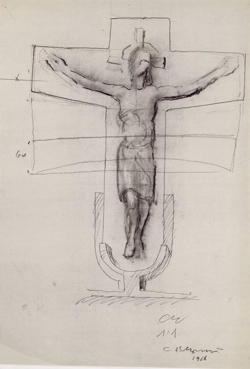 Clemens Holzmeister, Wien, 11. Bezirk, Krematorium II, Erweiterung; Studie; Hallen 1, 2 und 3, …