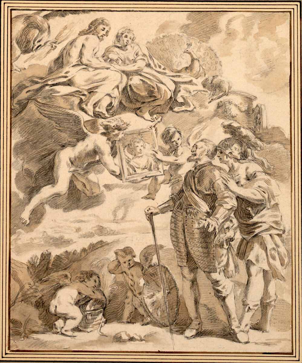 Heinrich IV. empfängt das Bildnis der Maria von Medici (aus der Serie der Geschichte der Regentin Maria von Medici nach Rubens), Laurent de La Hyre