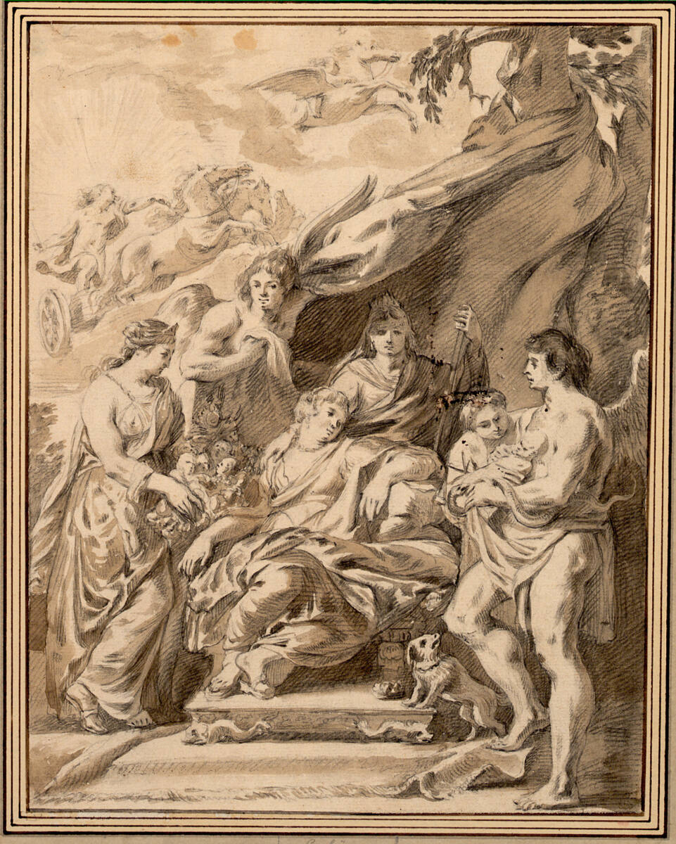 Die Geburt von Ludwig XIII. in Fontainebleau (aus der Serie der Geschichte der Regentin Maria von Medici nach Rubens), Laurent de La Hyre