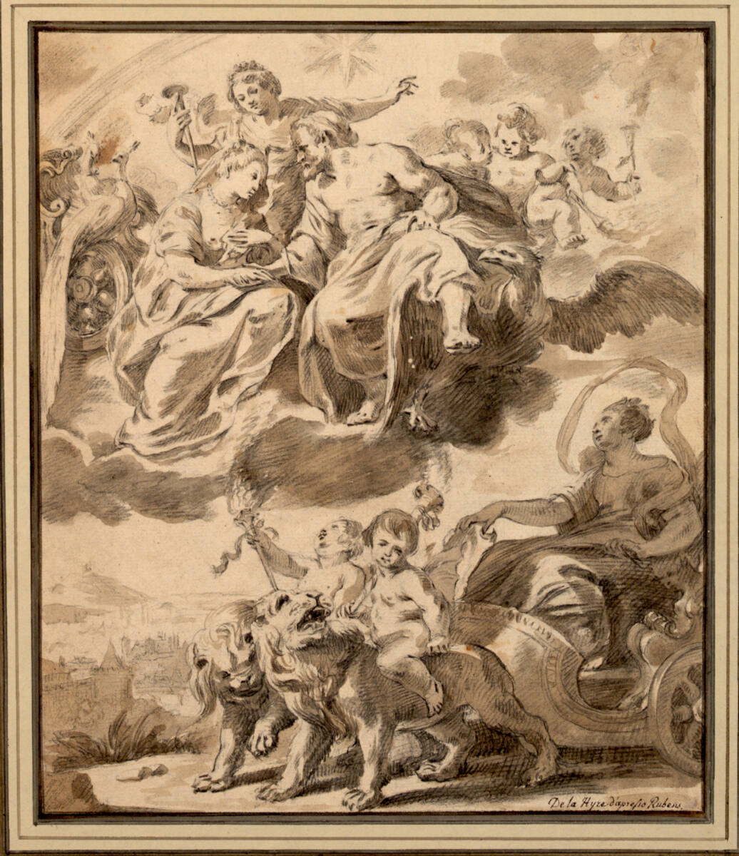 Apotheose der Vermählung Maria von Medicis (aus der Serie der Geschichte der Regentin Maria von Medici nach Rubens), Laurent de La Hyre