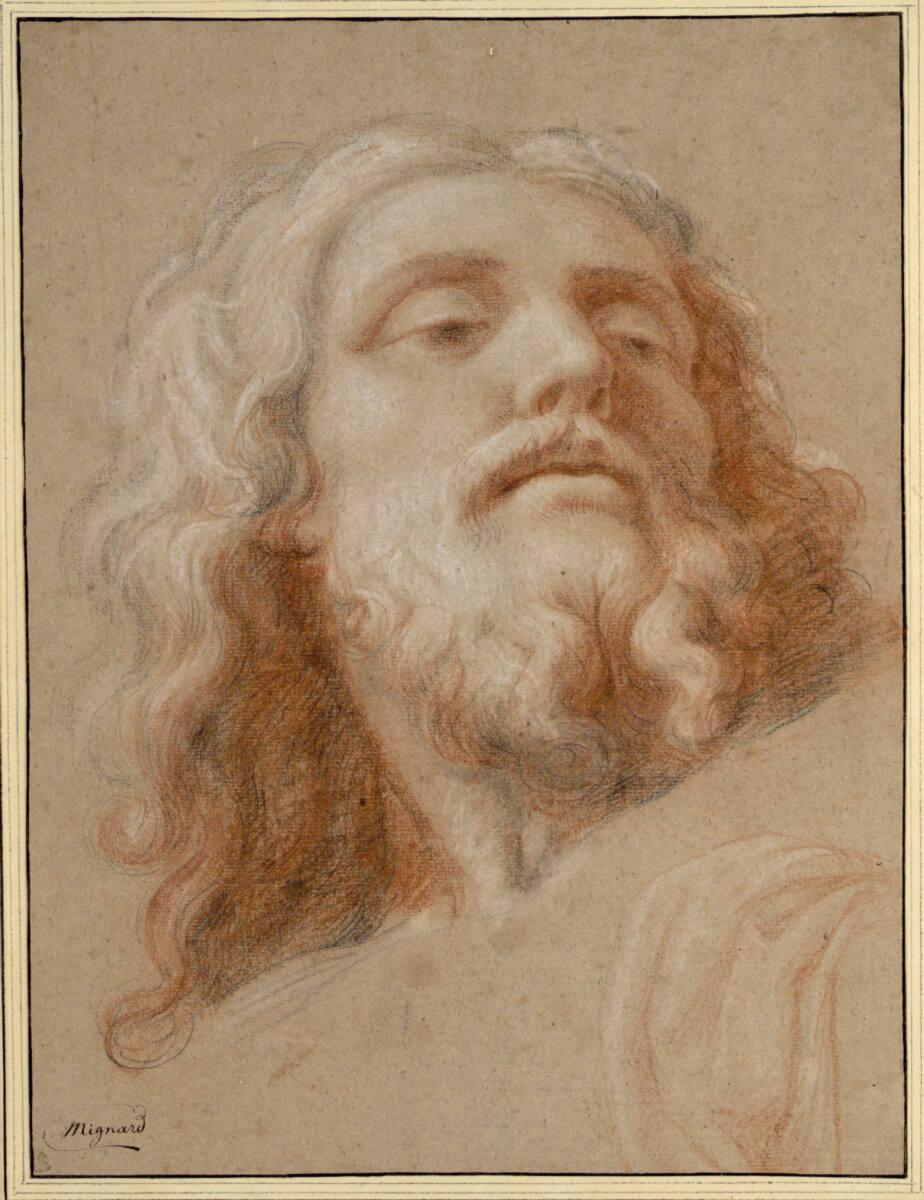 Pierre Mignard, Kopfstudie zu Johannes dem Täufer für das Kuppelfresko in Val-de-Grâce, Inv. Nr…