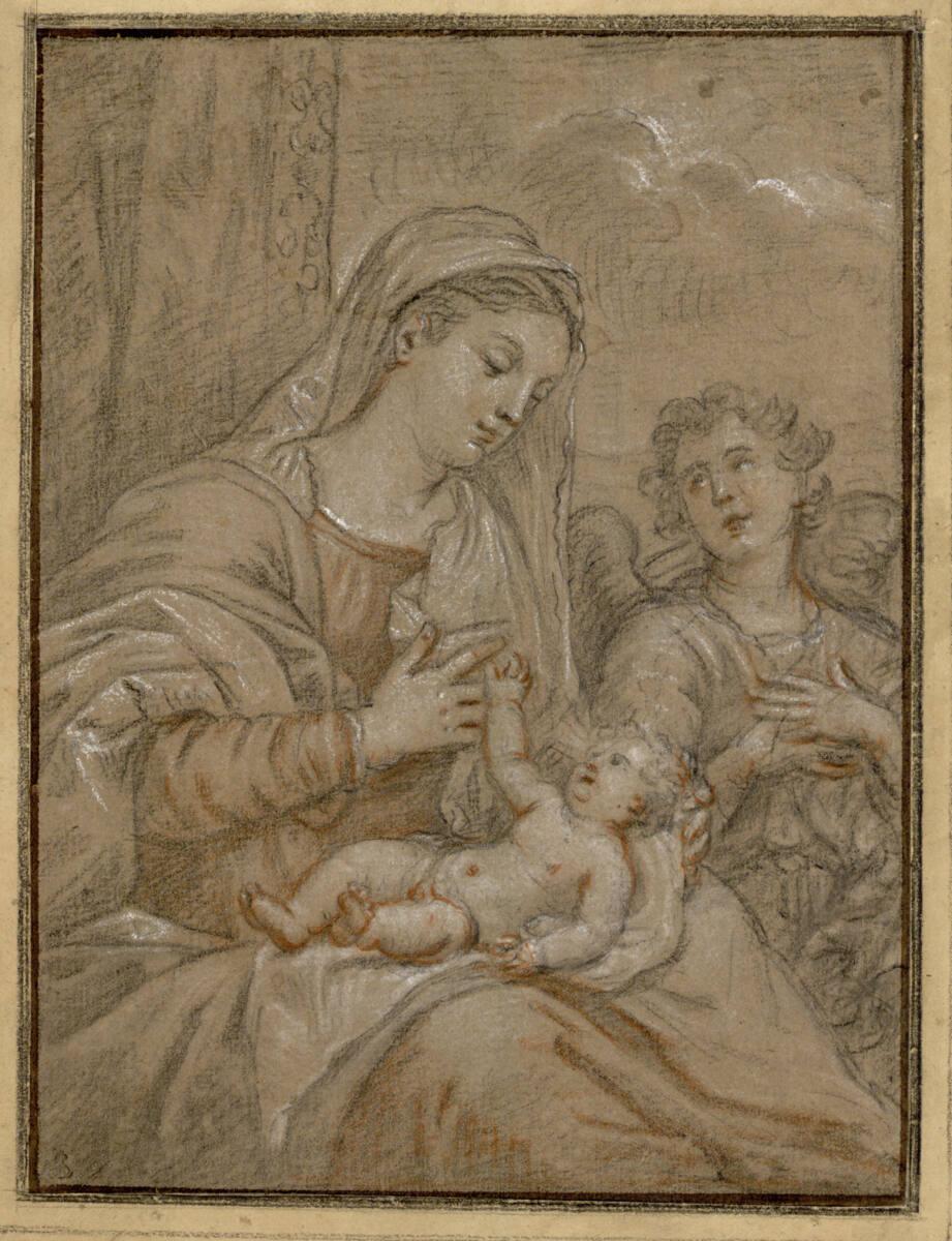 Pierre Mignard, Maria mit Kind und Engel, Inv. Nr.: 11595