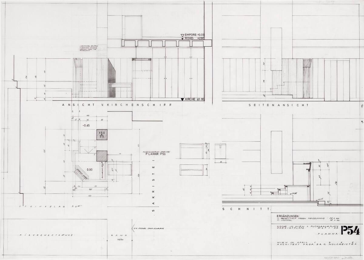 Wien, 10. Bezirk, Puchsbaumplatz, Pfarrzentrum "Zur Heiligen Familie"; Kanzel (Predigtplatz), V…