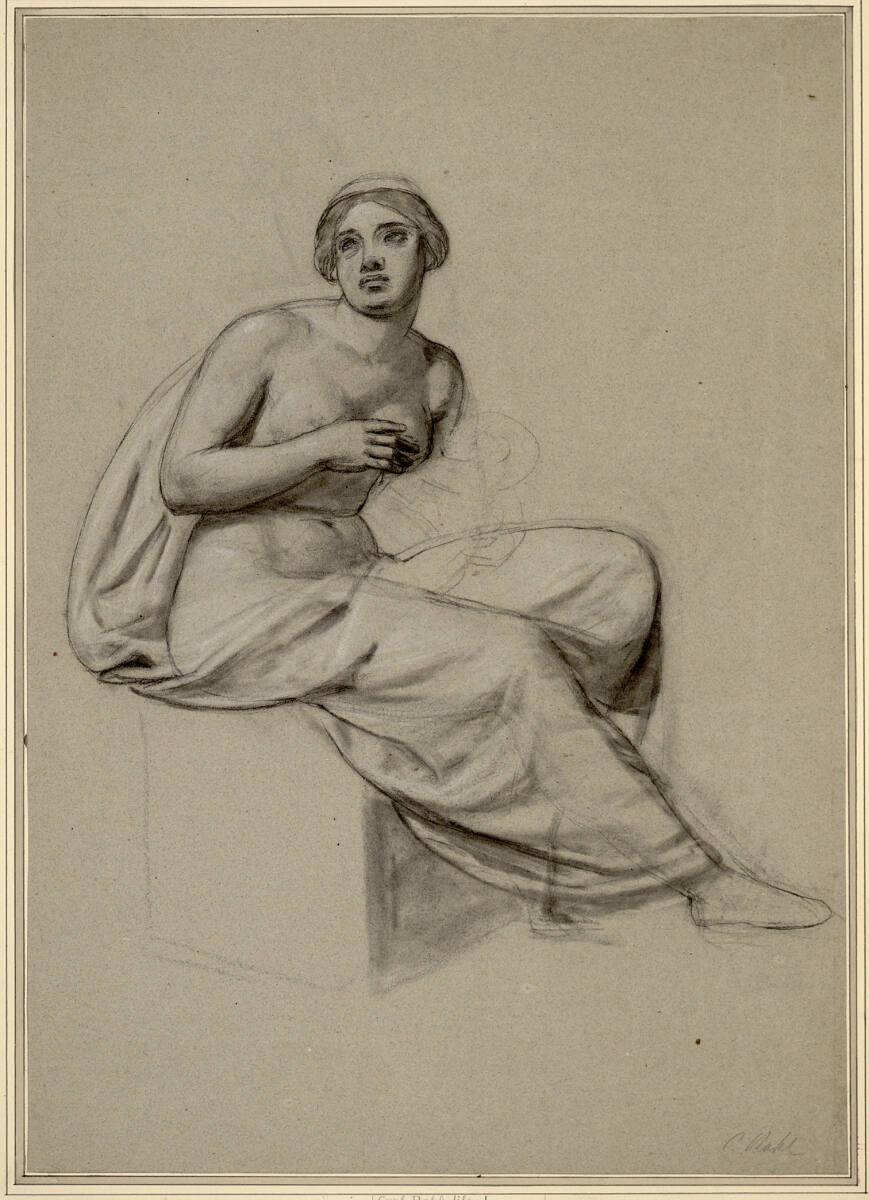 Karl Rahl (der Jüngere), Sitzendes weibliches Modell, Inv. Nr.: 14868