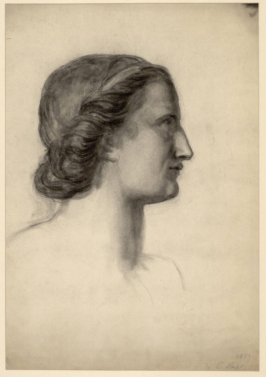 Mädchenkopf im Profil nach rechts, Carl Rahl, 1859