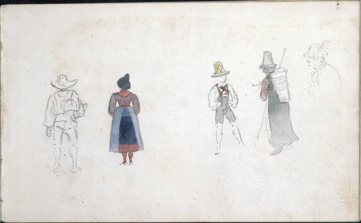 Friedrich Gauermann, Figurenstudien, Inv. Nr.: 30583/18r