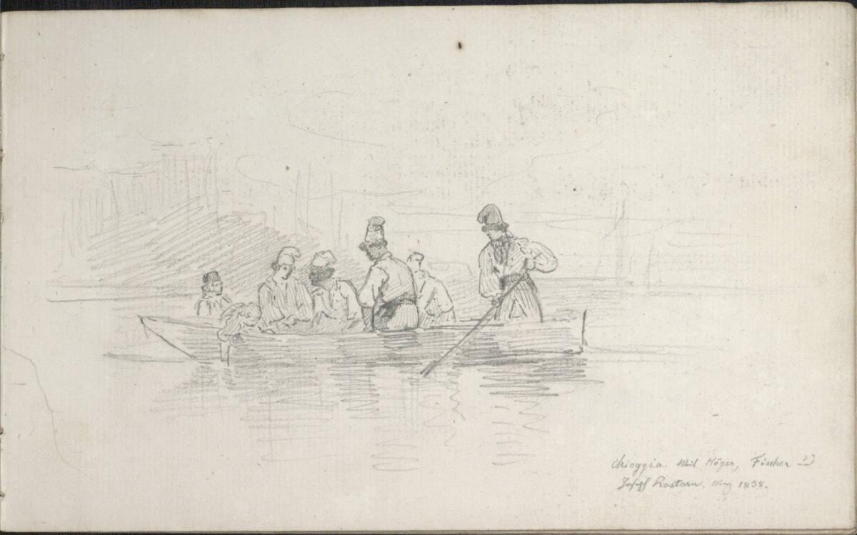 Friedrich Gauermann, Fischer in Chioggia (kopfstehend), Inv. Nr.: 30583/27v