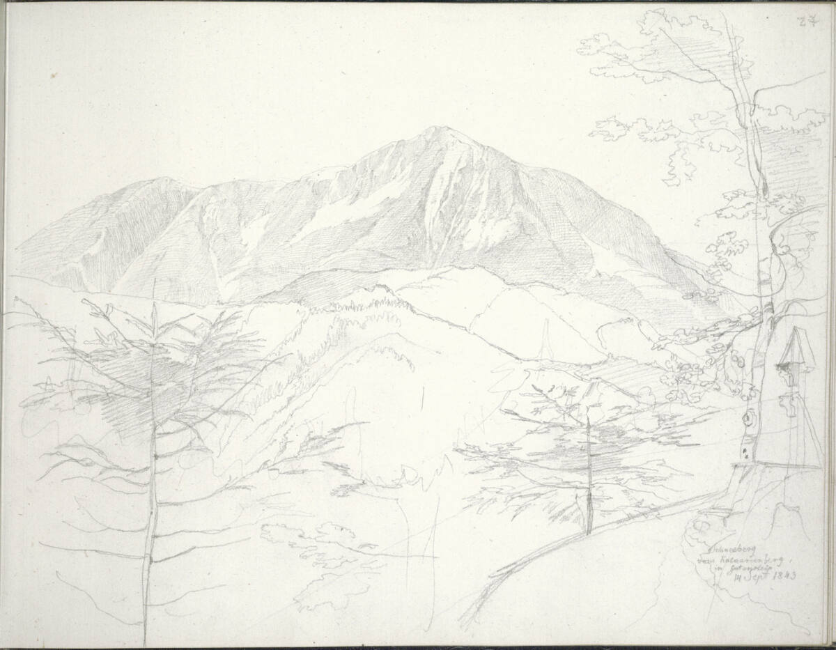Der Schneeberg, vom Kalvarienberg in Gutenstein aus, Friedrich Philipp Reinhold