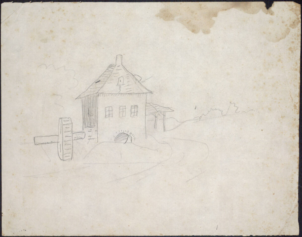 Mühle mit Wasserrad, Friedrich Gauermann