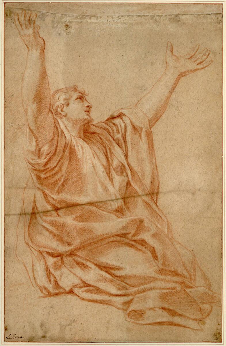 Charles Le Brun, Studie eines Apostels (für eine "Himmelfahrt Mariae"), Inv. Nr.: 11691