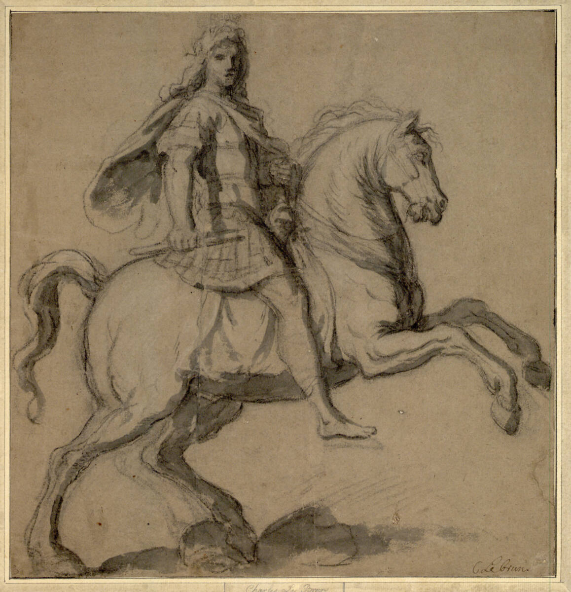 Entwurf für ein Reiterstandbild, Charles Le Brun