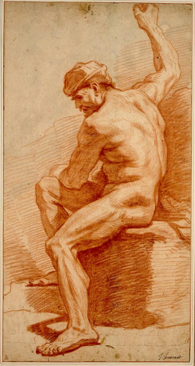Aktstudie eines sitzenden Mannes, Inv. Nr.: 11793