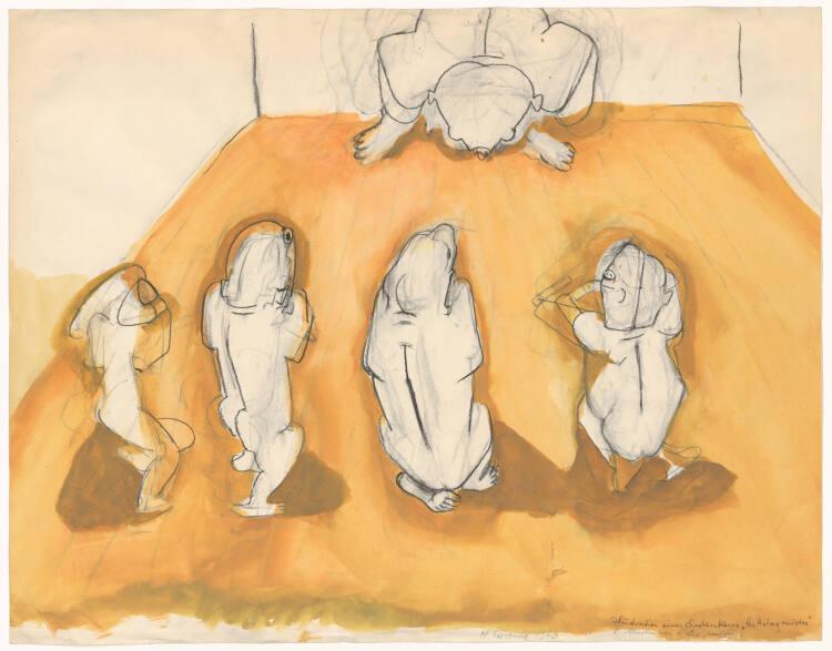 Maria Lassnig, Illustration eines Gedankens - "Les Antagonistes", Inv. Nr.: DL337