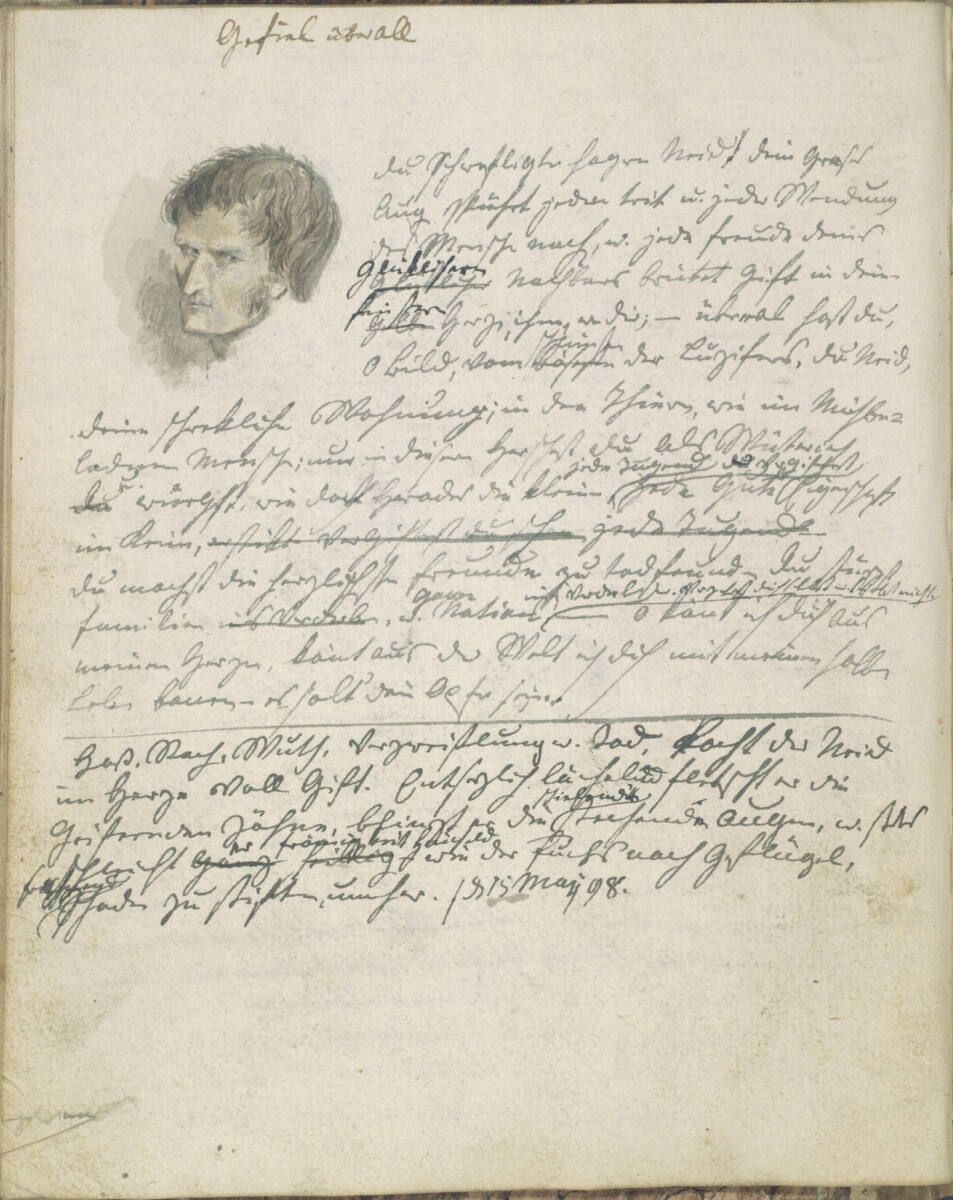 Ein kleiner Kopf eines Mannes, Jakob Gauermann, 1798