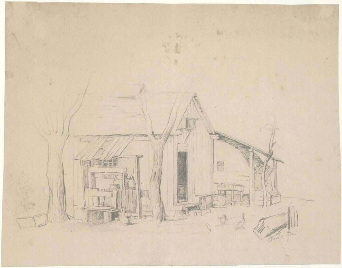 Matthias Rudolf Toma, Bauernhaus mit Brunnen und Federvieh, Inv. Nr.: 39746/27