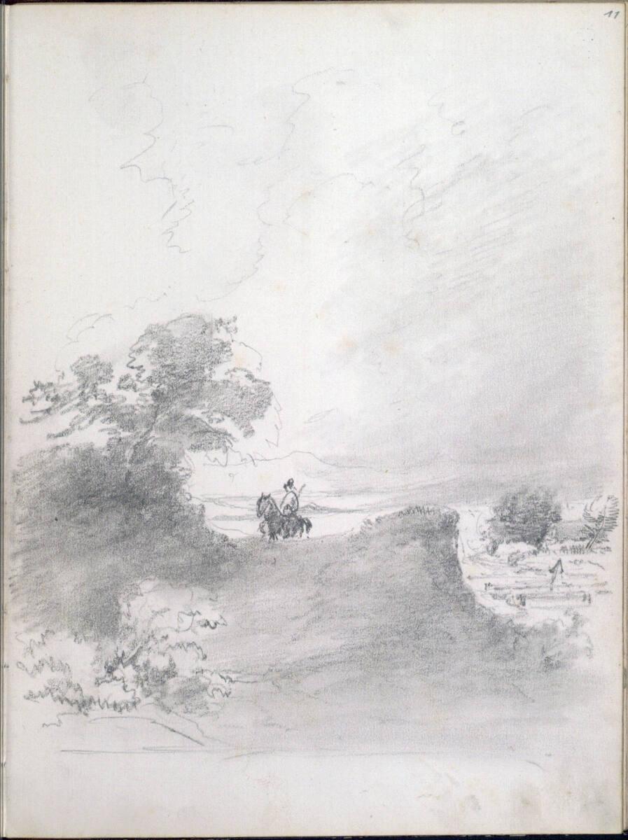 Johann Nepomuk Passini, Reiter in stürmischer Landschaft (kopfstehend), Inv. Nr.: 36921/11
