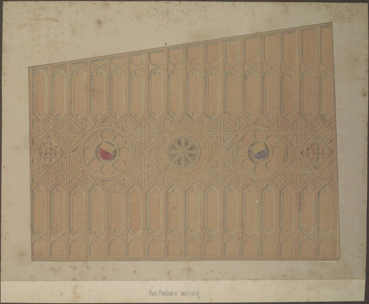 Johann Julius Romano von Ringe, August Schwendenwein von Lanauberg, Entwurf zur Holzdecke im Sc…