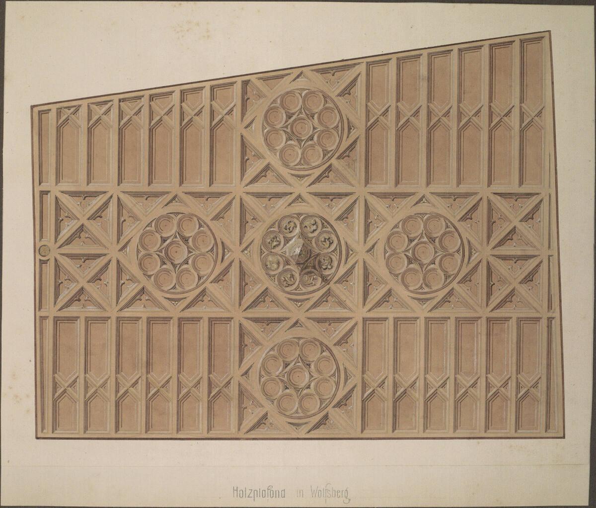Johann Julius Romano von Ringe, August Schwendenwein von Lanauberg, Entwurf zur Holzdecke im Sc…