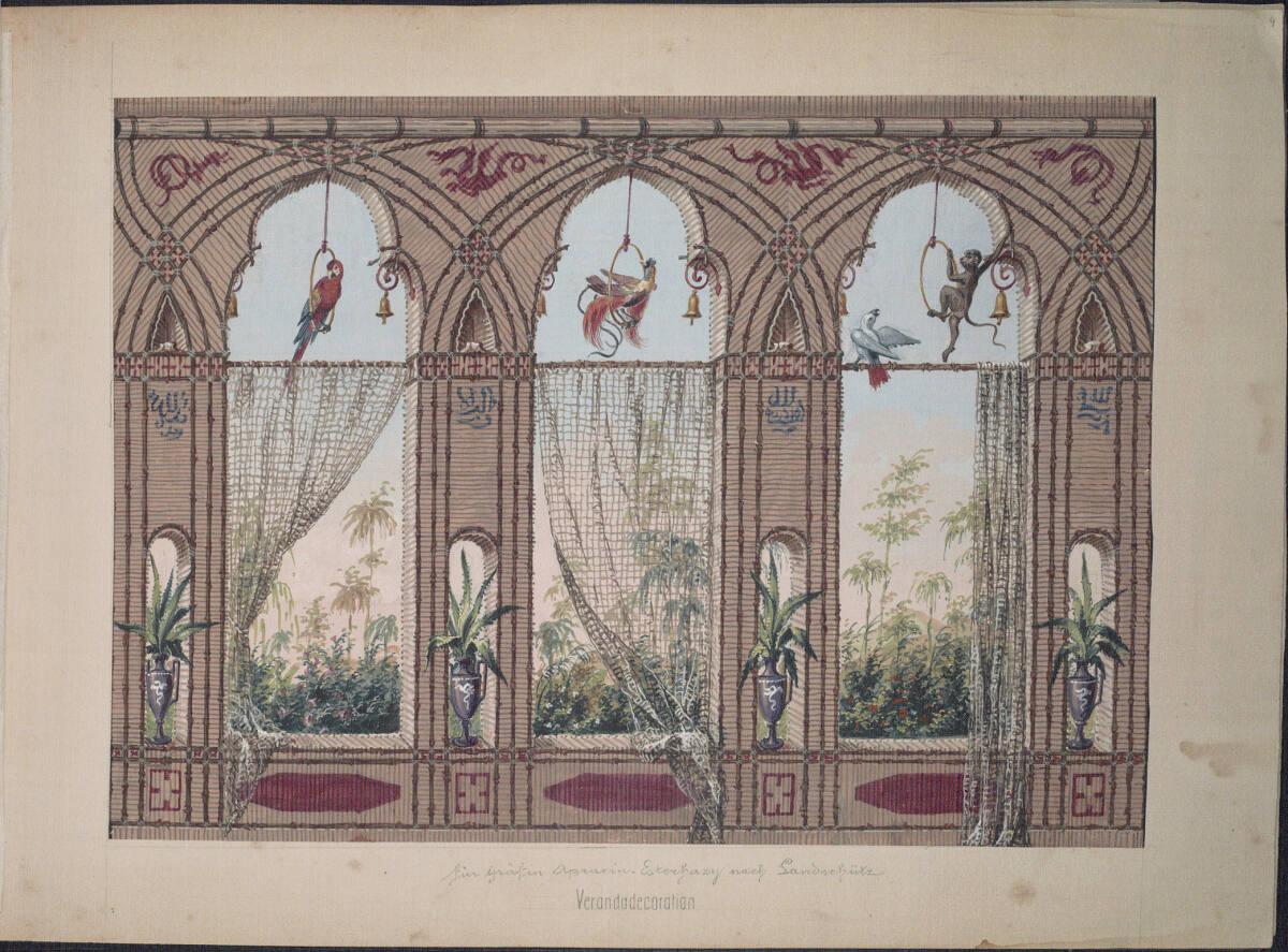 Johann Julius Romano von Ringe, August Schwendenwein von Lanauberg, Entwurf zur Verandadekorati…