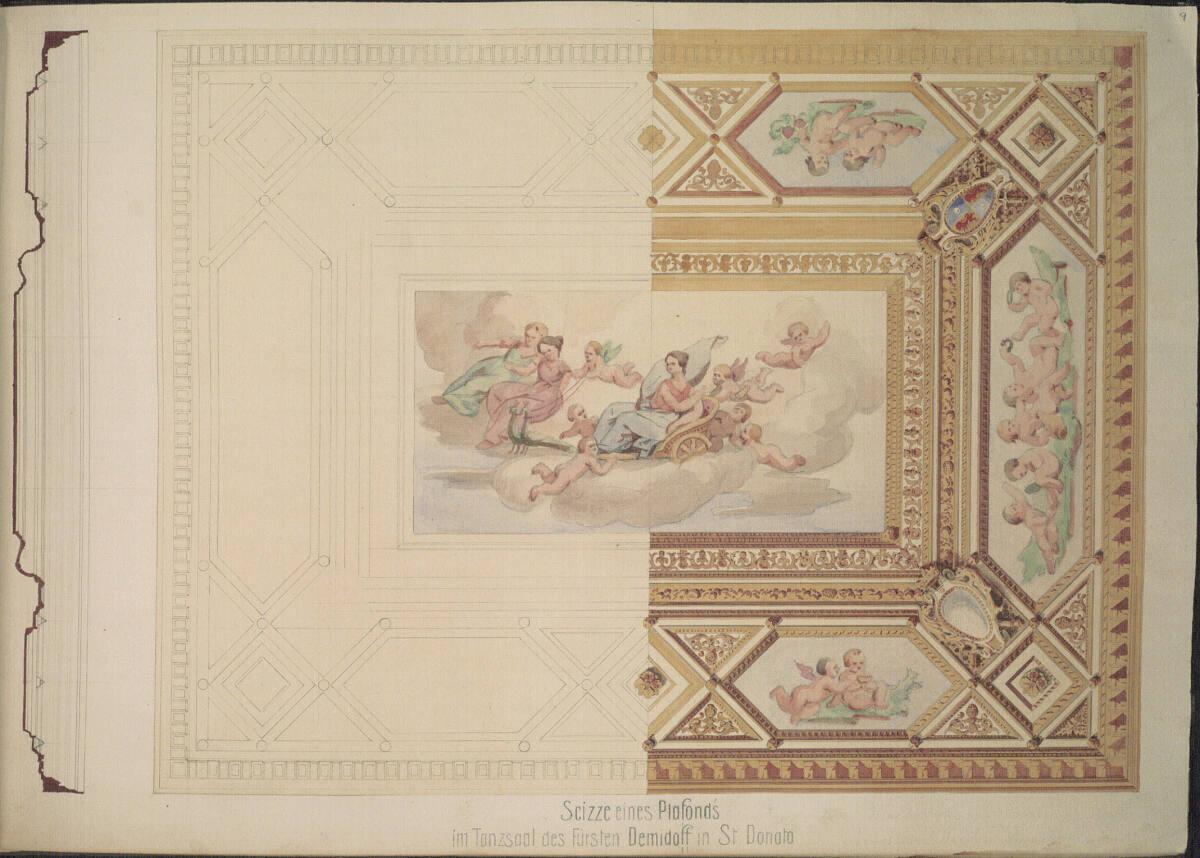Johann Julius Romano von Ringe, August Schwendenwein von Lanauberg, Entwurf zur Decke im Tanzsa…