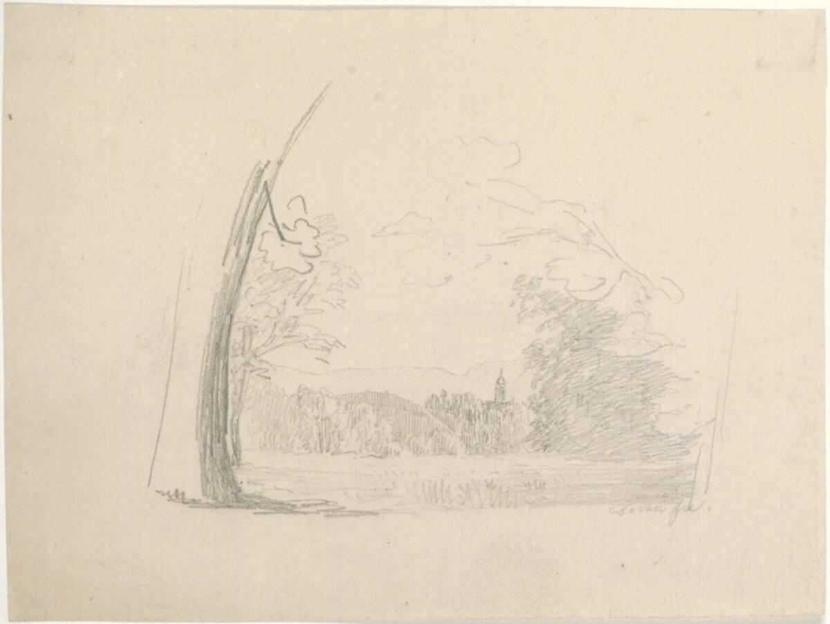 Matthias Rudolf Toma, Landschaft mit Blick auf ein Stift, Inv. Nr.: 39747/38
