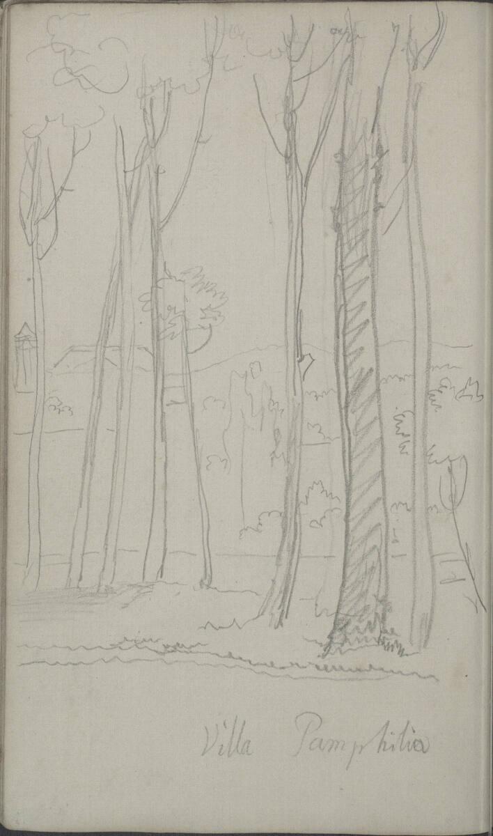 Blasius Höfel, Bei der Villa Pamphilia in Rom, Inv. Nr.: 35113/27v