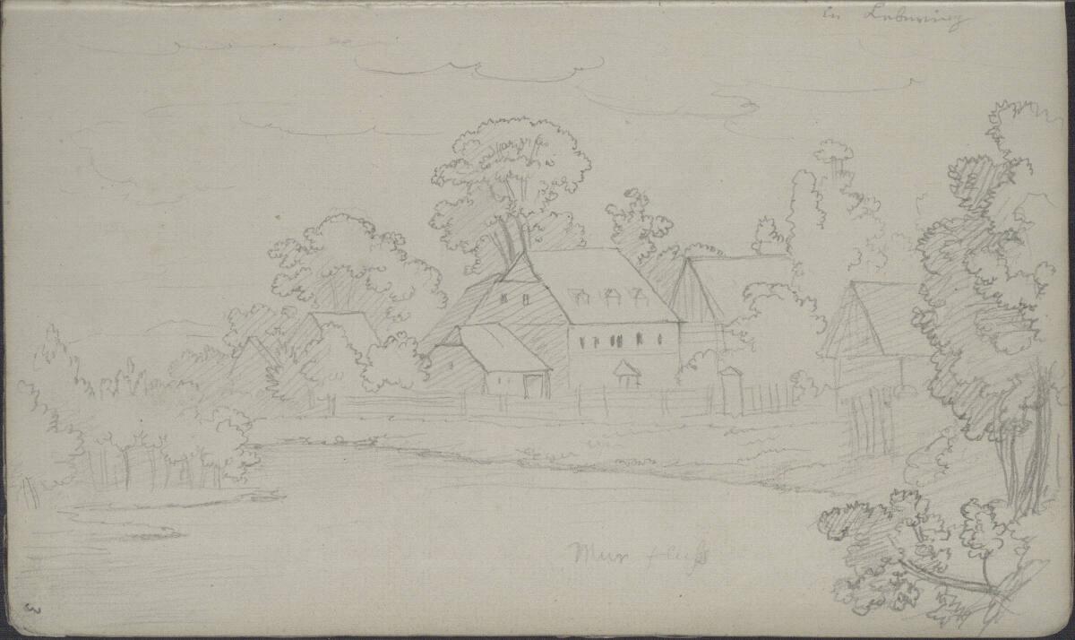 Blasius Höfel, Flusslandschaft entlang der Mur, Inv. Nr.: 35113/3r