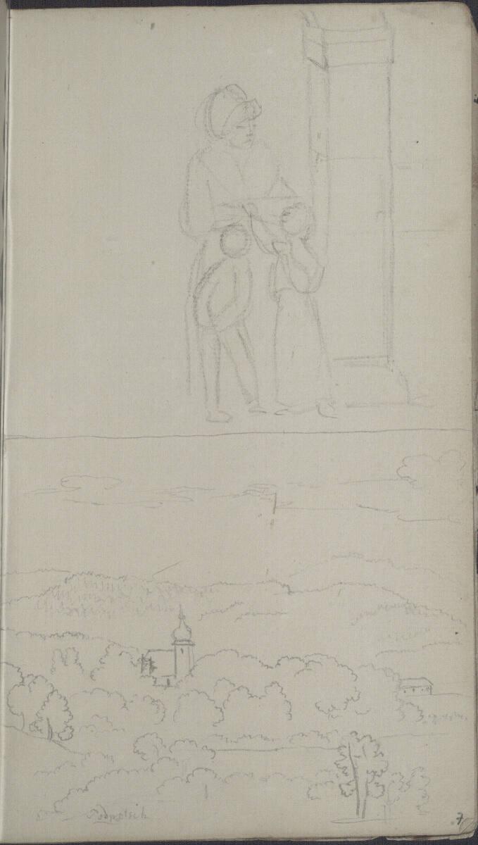 Blasius Höfel, Dame im Mantel mit zwei Kindern; Podpetsch, Inv. Nr.: 35113/7r