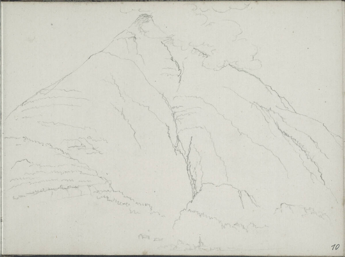 Vulkan mit Rauchschwaden (?), Blasius Höfel, 1818–1820